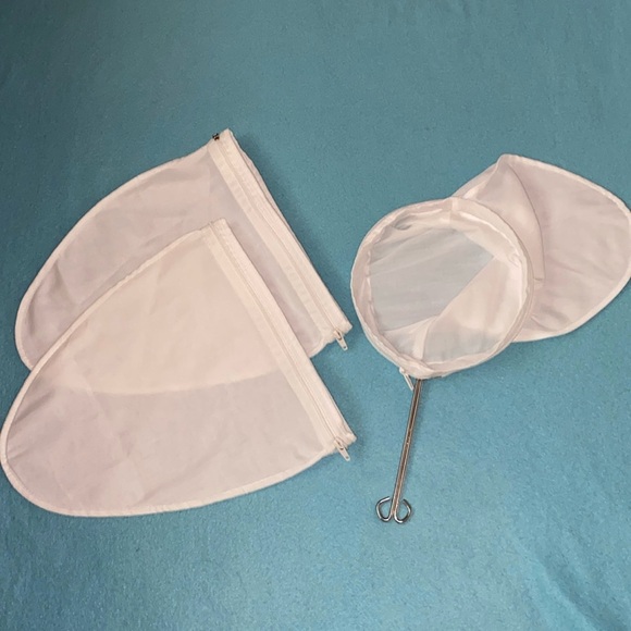 MESH cloth fine strainer filters (3) and stainless steel handle washable NEW - Picture 1 of 4